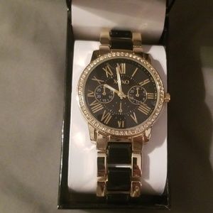 Xoxo black and gold watch